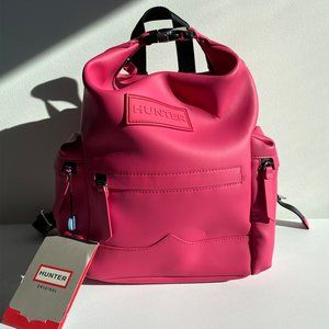 Hunter Bright Pink Rubberized Leather Backpack